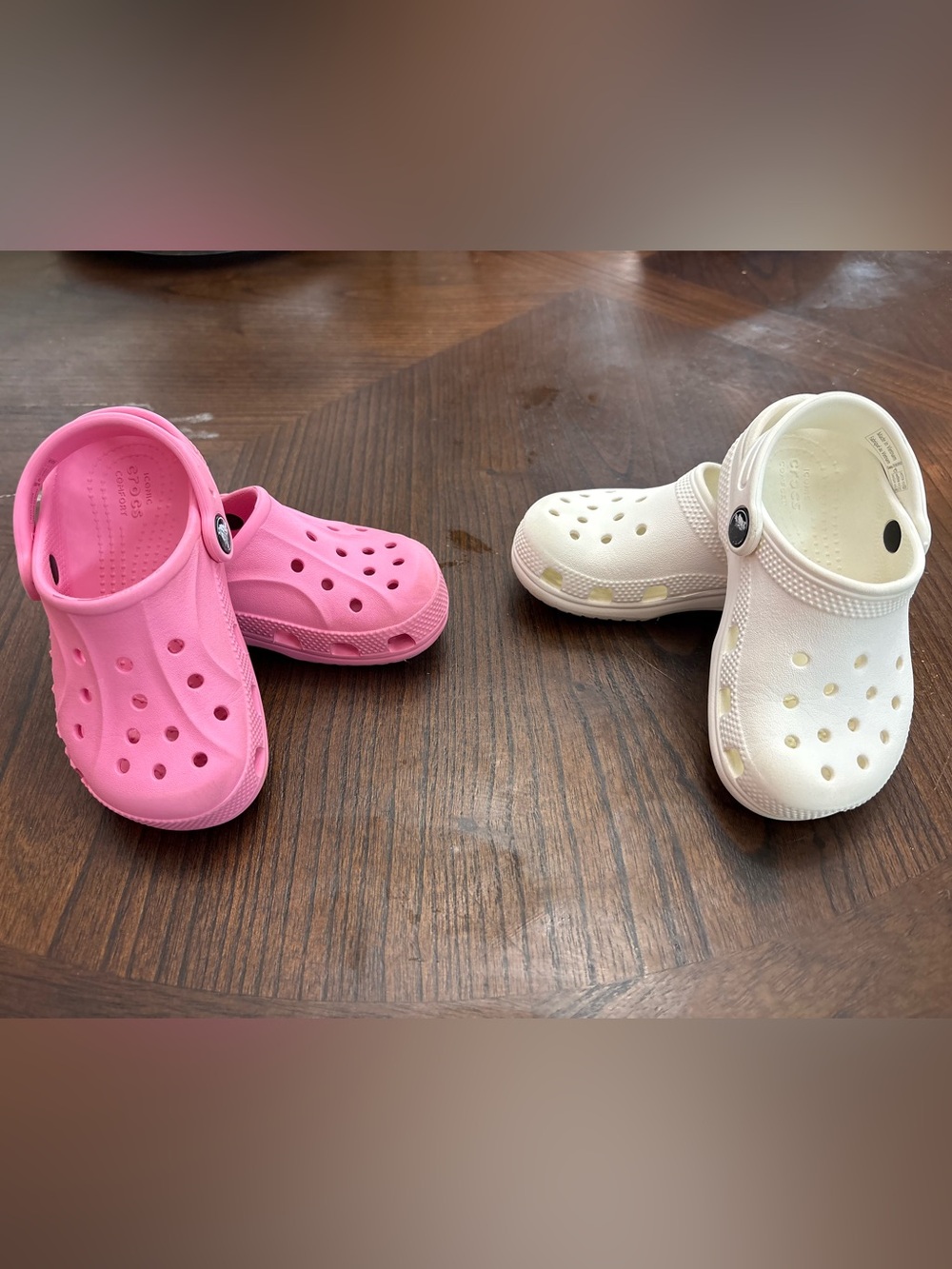 CROCS Kids Classic Clog in Pink and Cream